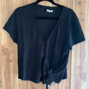 Madewell wrap top. Size L. Black.